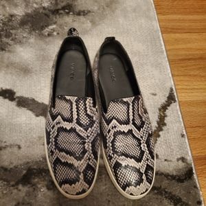 Vince size 9.5 leather animal print sneakers